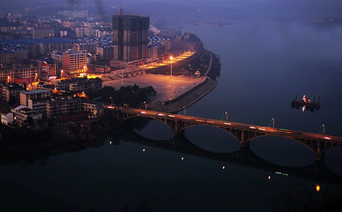 美麗的湖南衡東縣夜景